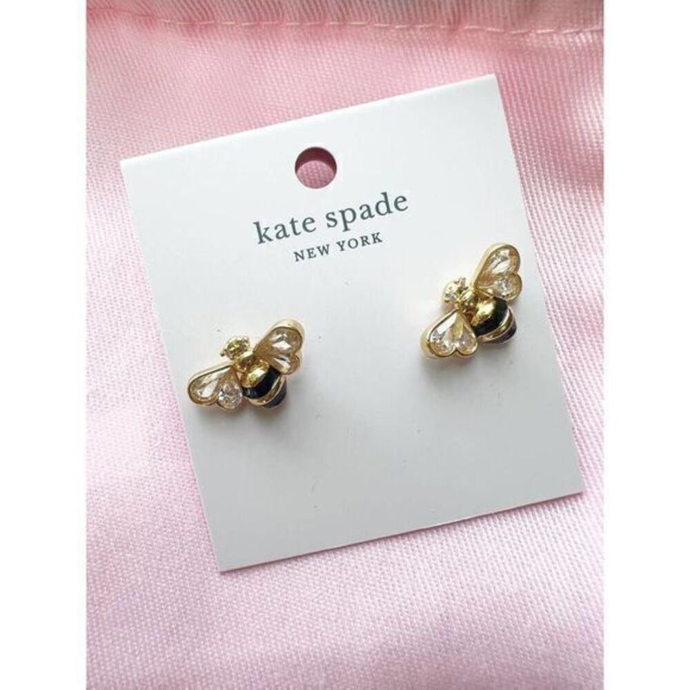 KATE SPADE Bee Earrings All Abuzz Stone Bee Stud Earrings